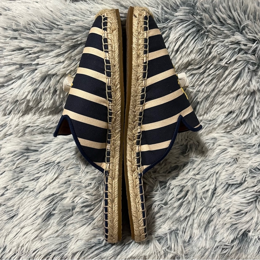 Kate Spade ♠️ Solero navy & cream stripe flower espadrille - NWOT size 7.5 - Picture 5 of 16
